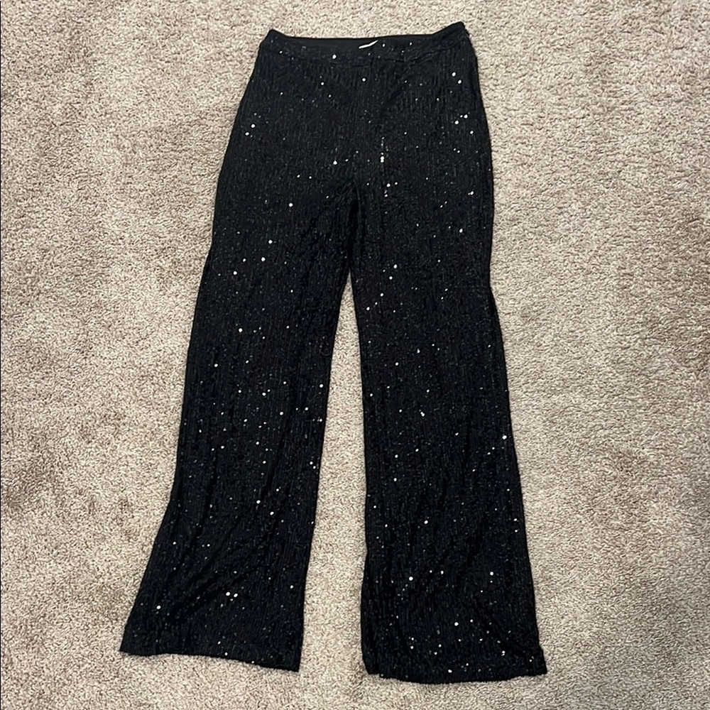 Black Sequin Women's Pants